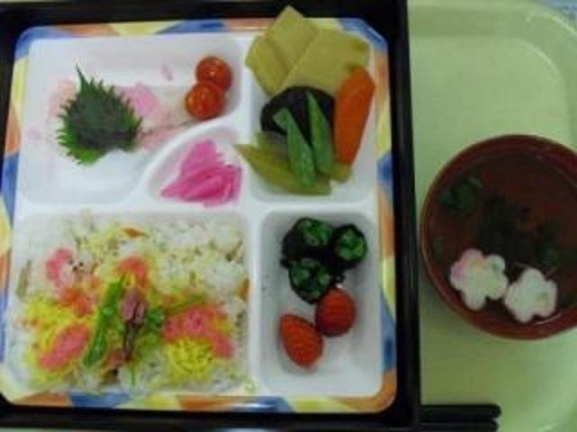 [お食事]春のちらし寿司行事食の例