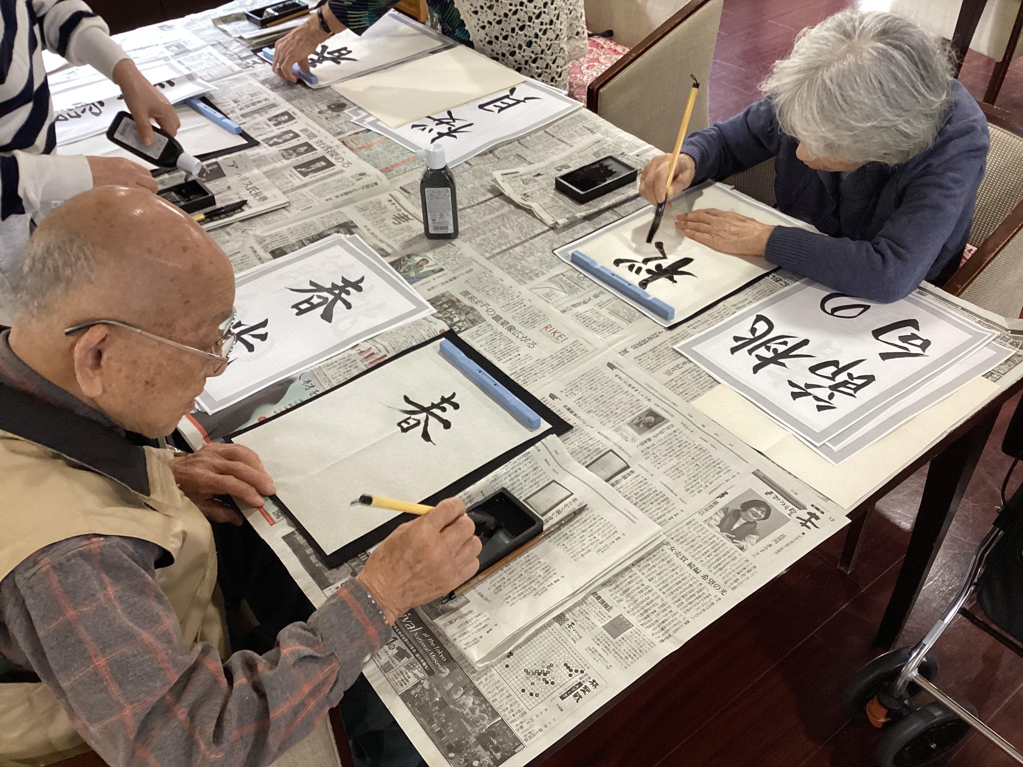 書道クラブのご様子