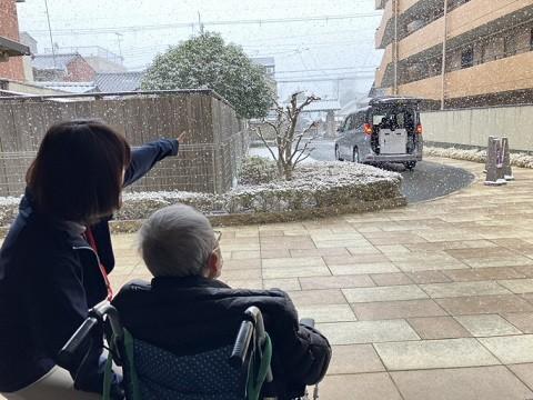 京都に雪が降りました!