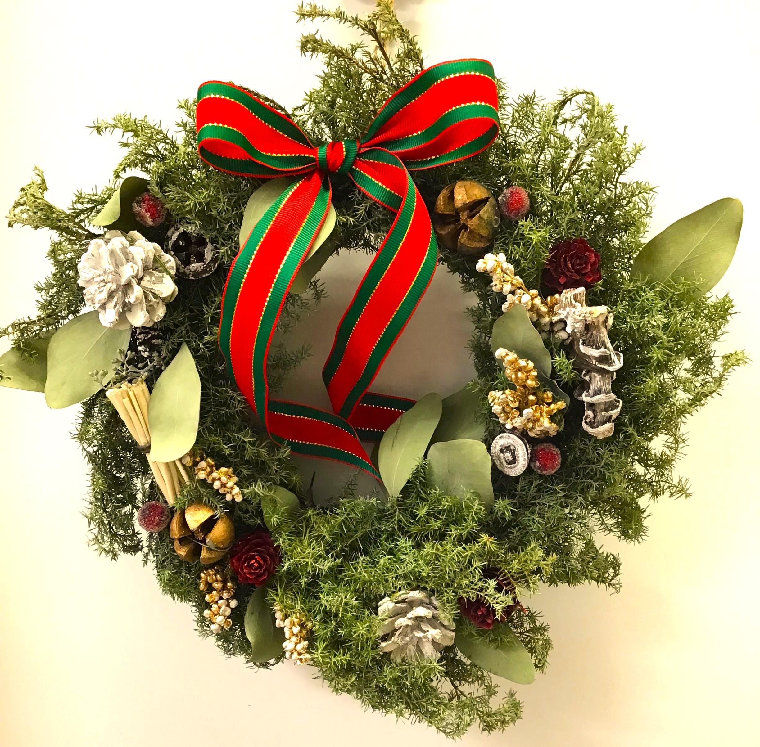 クリスマスリース作り①