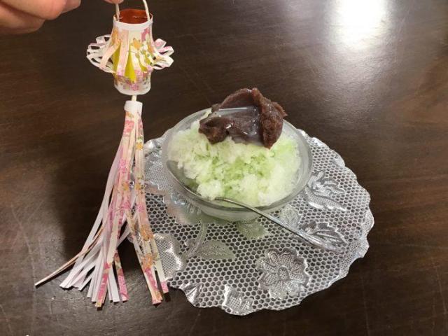 ?かき氷作り?暑さに負けず?