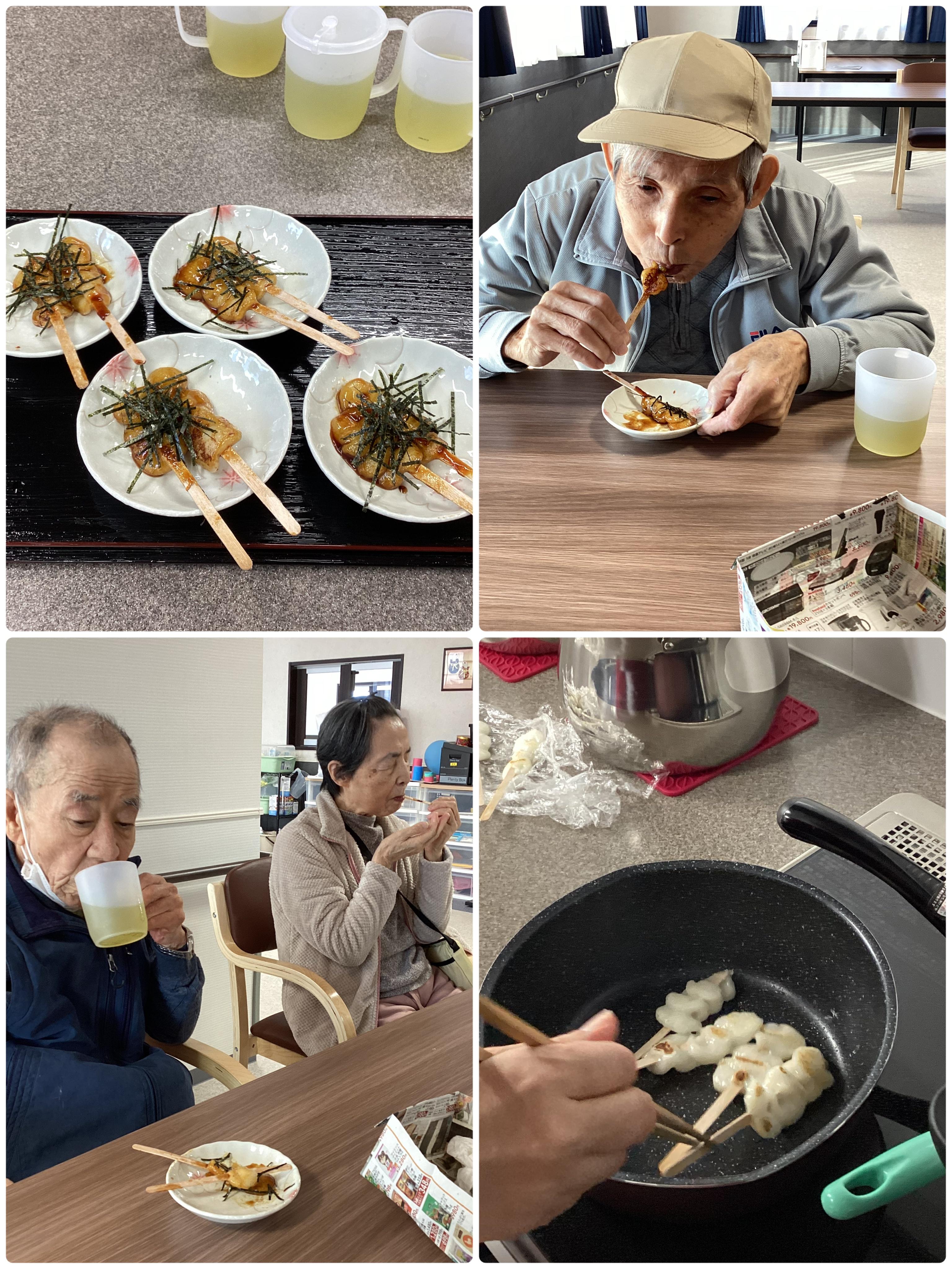 もちもち五平餅風お餅のおやつです😋