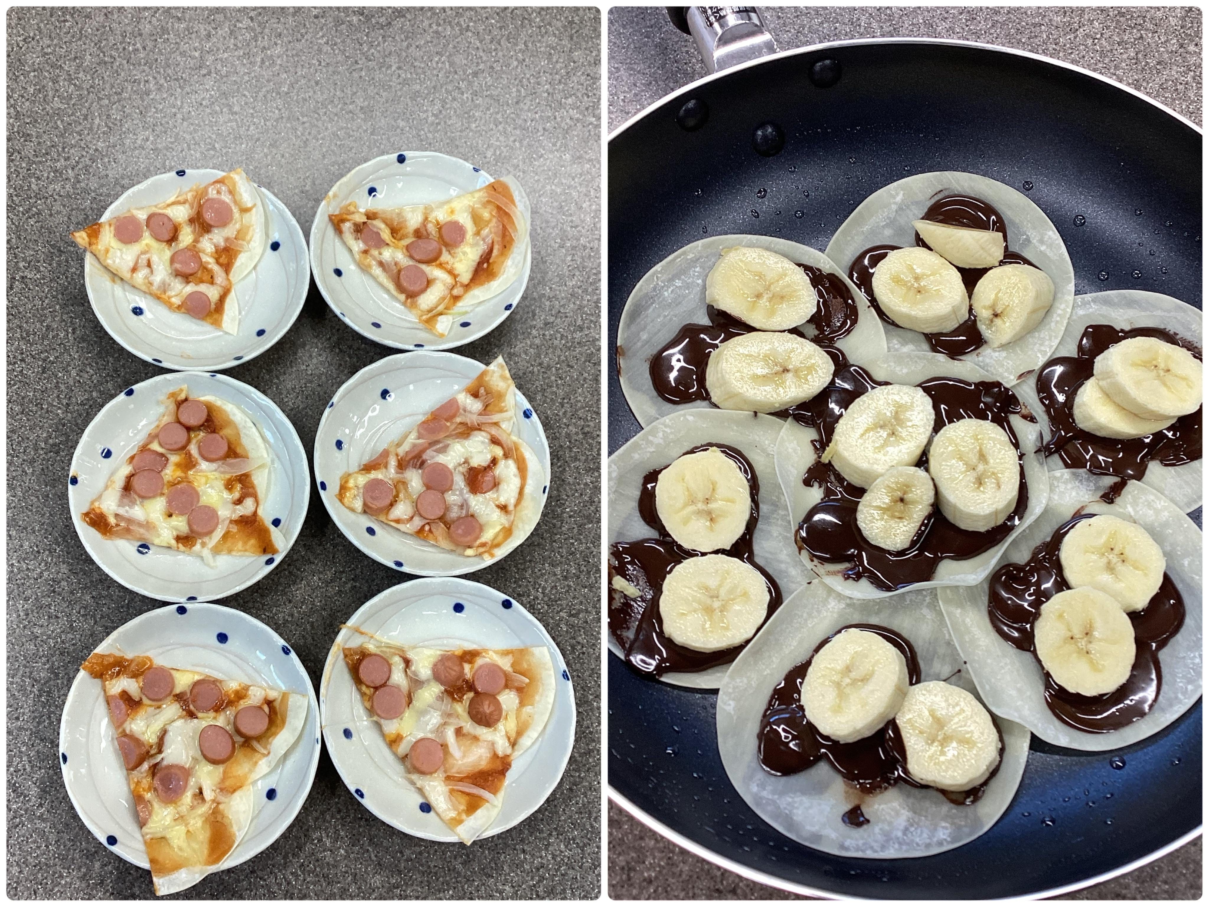 餃子の皮を使っていろんな味のピザを作りました🍕